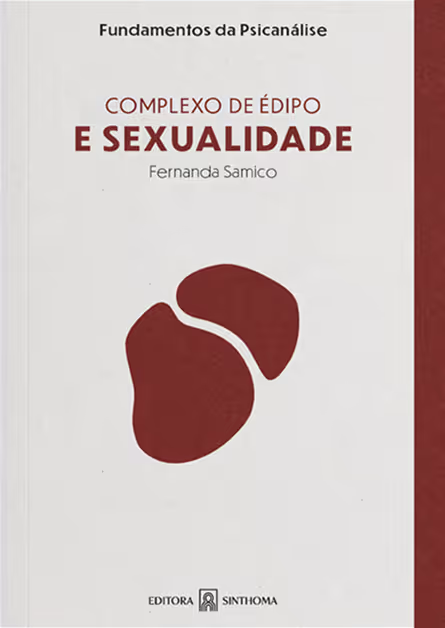 Capa do livro 'Amor de Transferência' de Josiane Orvatich, com logotipo da Editora Sinthoma e design de três formas vermelhas abstratas.
